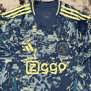 Adidas Ajax Blue and Yellow Soccer Jersey